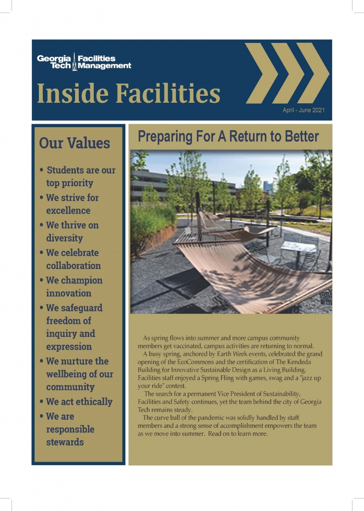 Inside Facilities: Apr - June 2021