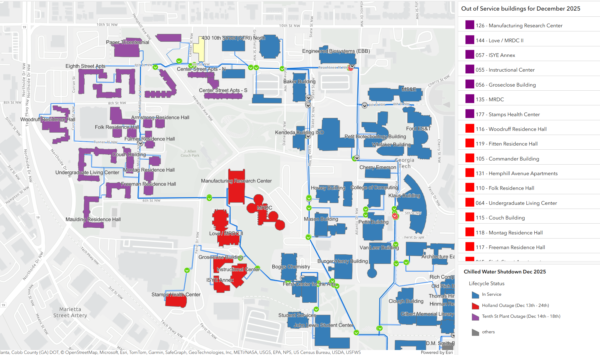 December 2025 Planned Chilled Water Map