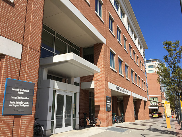 The front door of Economic Development Building