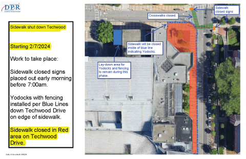 SAPC Construction Techwood Sidewalk Closure