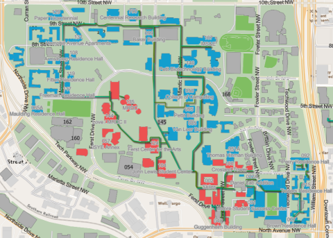 Map of Phase 2 of Chilled Water Planned Outage