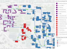 Image of affected buildings during annual planned chilled water outage.